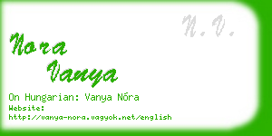 nora vanya business card